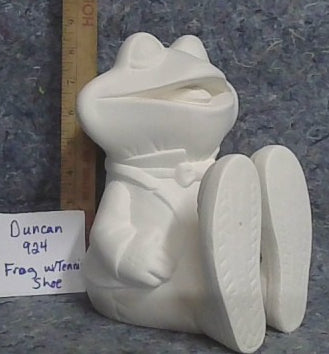 Sitting Frog with tennis shoe Duncan 924